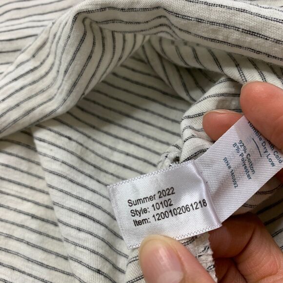 Marine Layer Shirt Mens Small White Black Henley Lightweight Cotton Blend Stripe - Picture 5 of 9